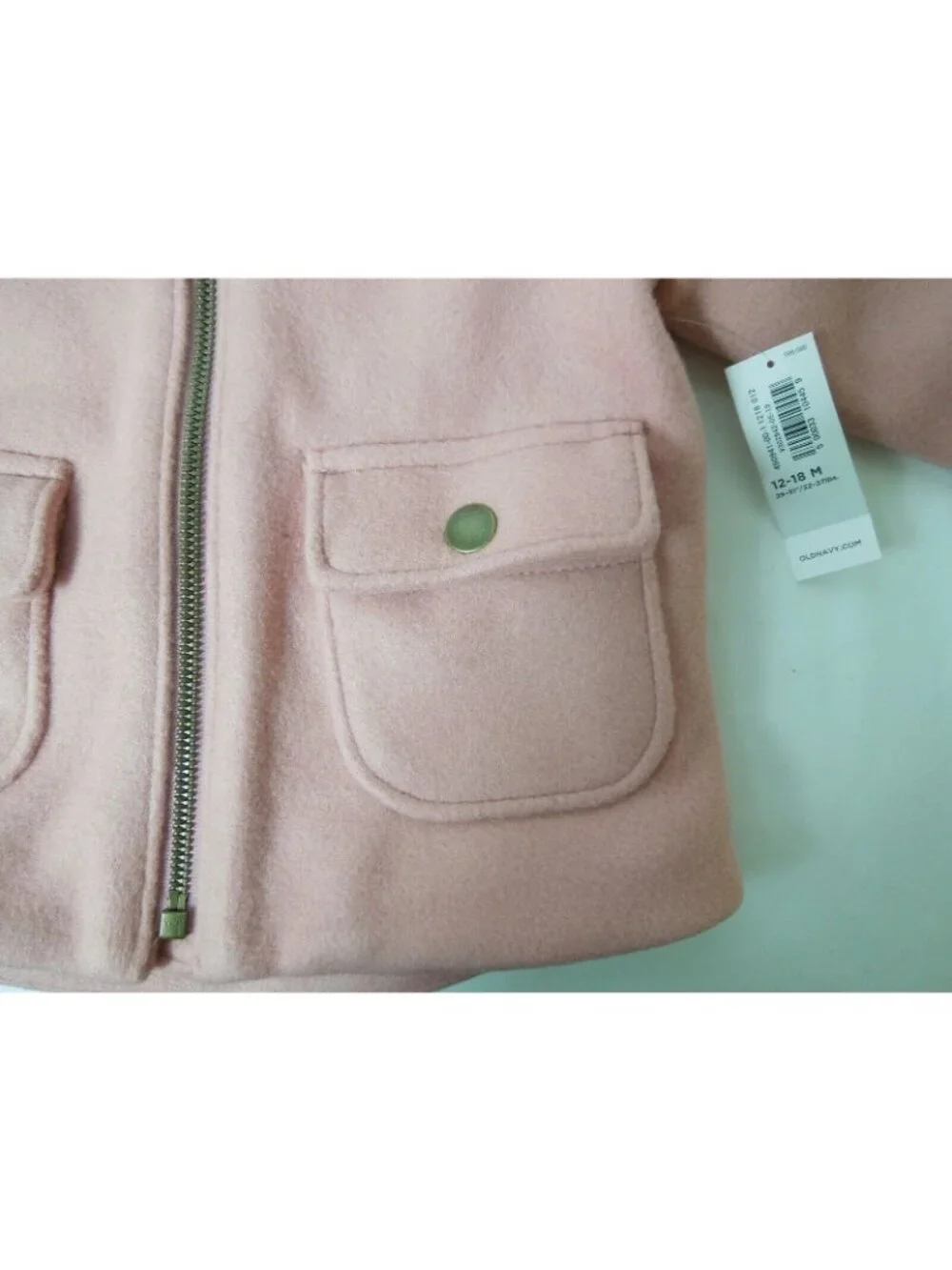 Old Navy Toddler Girl Soft-Brushed Hooded Coat Antique Pink Size 12-18M- NWT